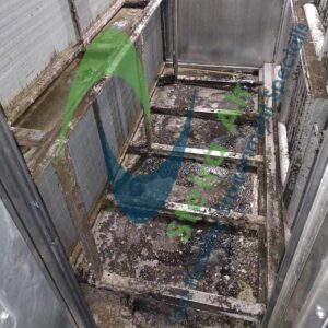 Dirty HVAC coils showing buildup of dirt and grime, highlighting the need for steam coil cleaning services by Steira Air for improved air quality and equipment longevity.