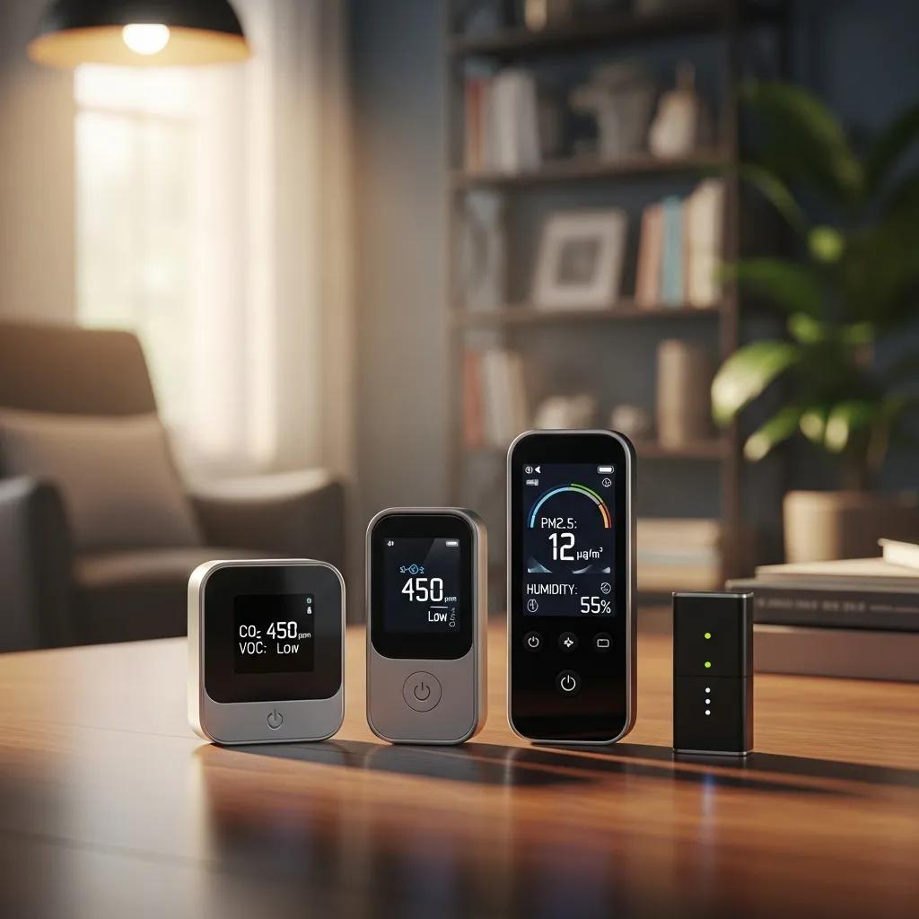 Various indoor air quality monitoring devices for detecting pollutants